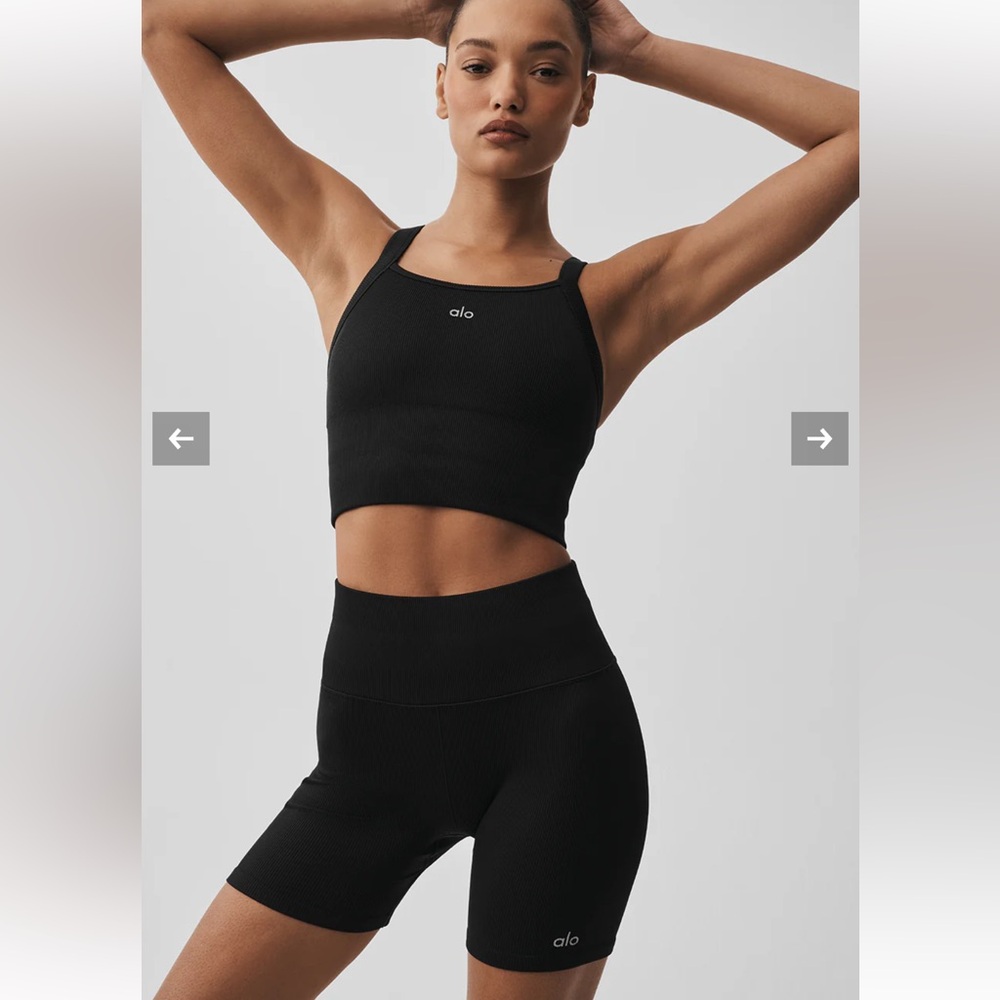 ALO YOGA RIBBED BLACK WORKOUT SET
